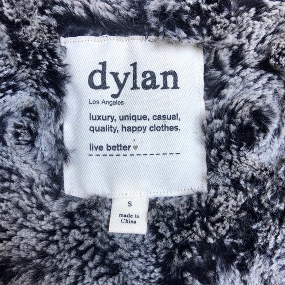 Dylan Silky faux fur draped open front vest S - Picture 8 of 9